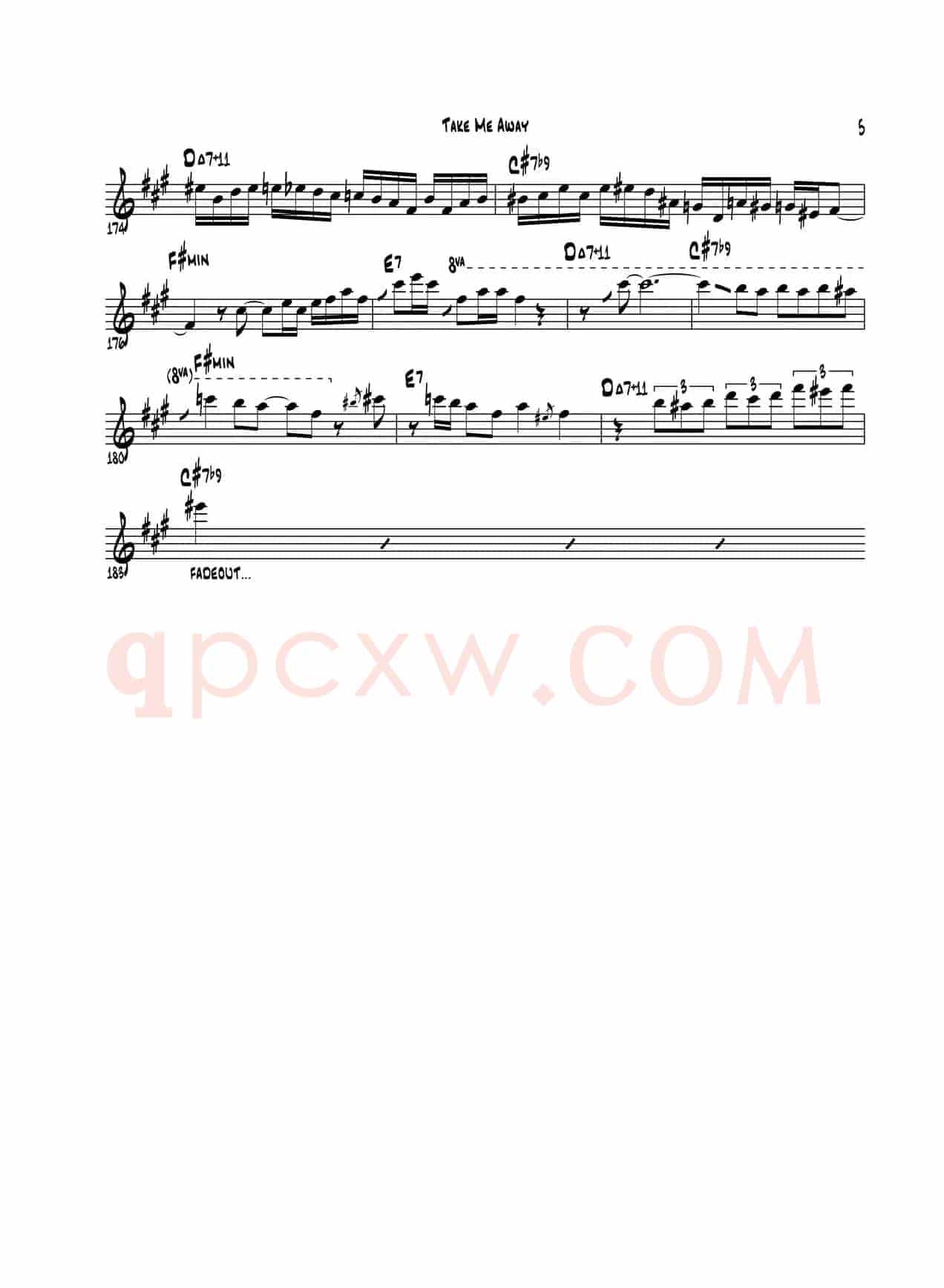 Take Me Away（中音萨克斯）