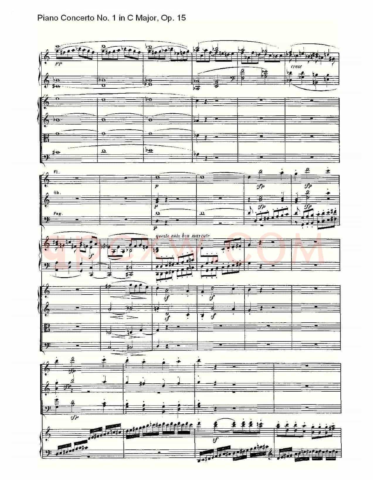 C大调钢琴第一协奏曲 Op.15 第一乐章