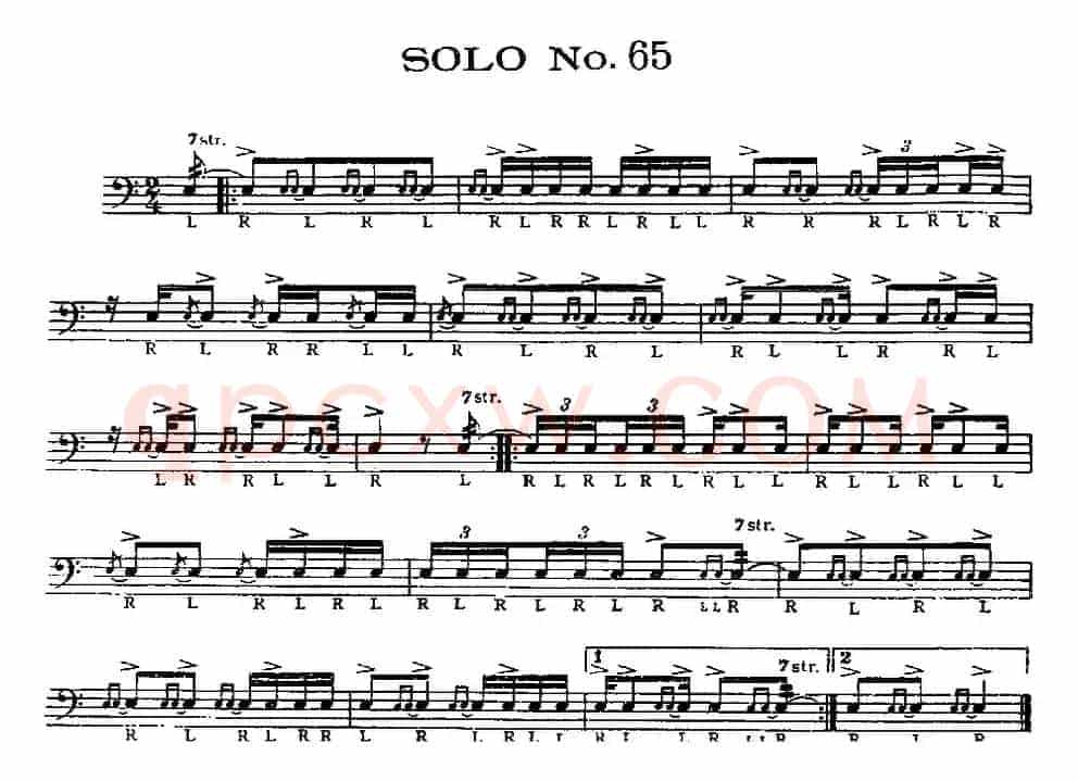 美国军鼓 SOLO No.61-65（爵士鼓谱）