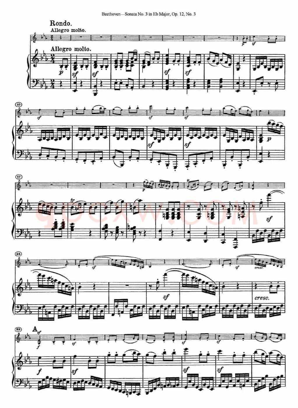 Violin Sonata No.3 in Eb Major Op.12 No.3（小提琴+钢琴伴奏）