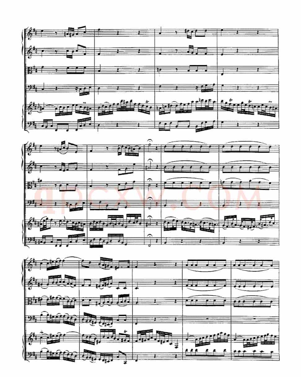 Harpsichd Concerto in D Maj BWV 1054(D大调第三号古钢琴协奏曲·总谱)