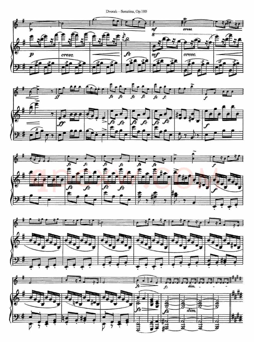 Violin Sonatina Op.100（小提琴+钢琴伴奏）
