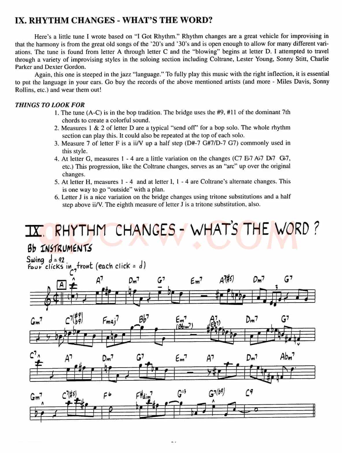 RHYTHM CHANGES - WHAT'S THE WORD?