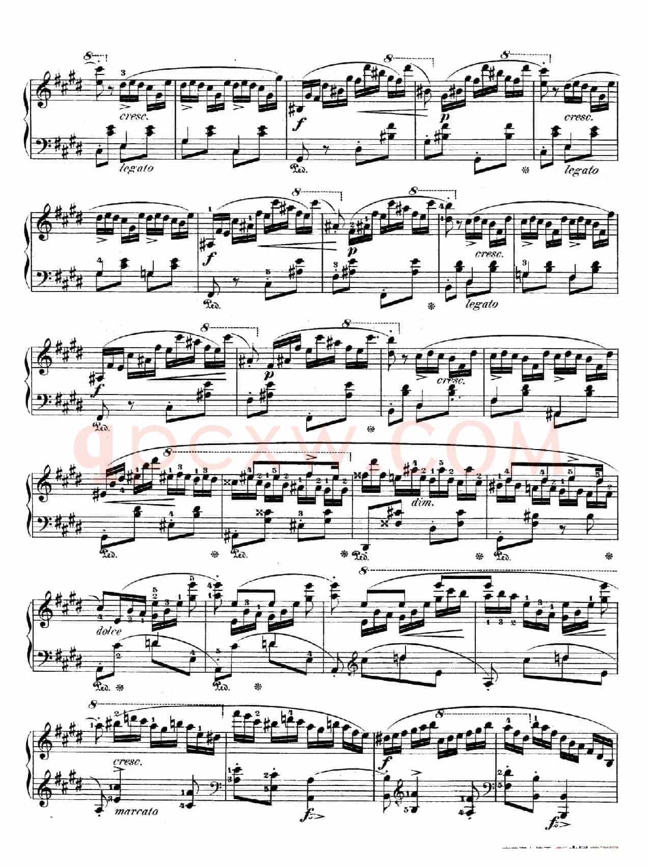e小调第一钢琴协奏曲 Op.11((钢琴独奏版·第三乐章)