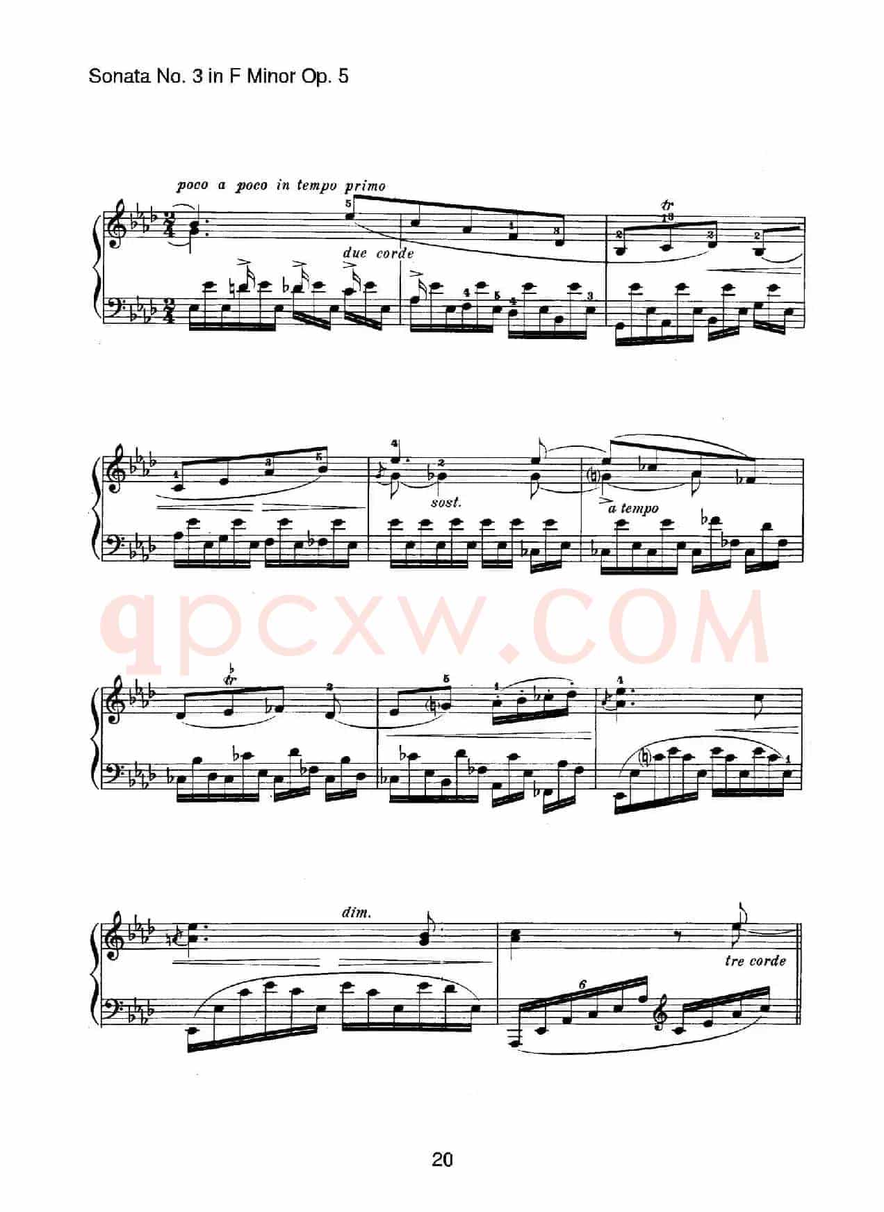 Piano Sonata No.3 in f Minor Op.5(f小调第三钢琴奏鸣曲)