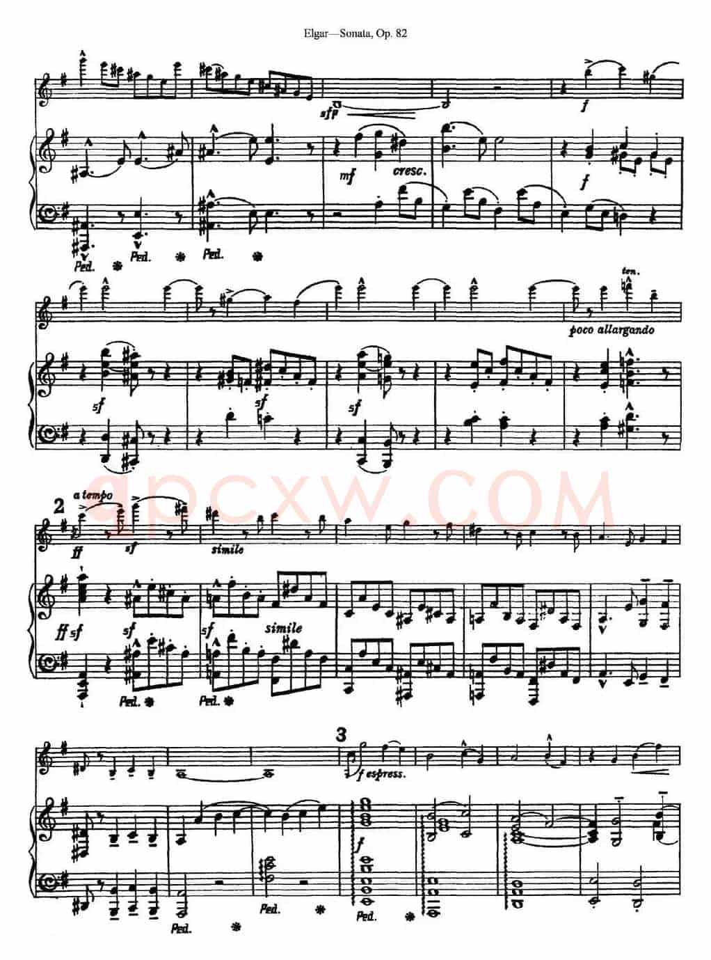 Violin Sonata Op.82（小提琴+钢琴伴奏）
