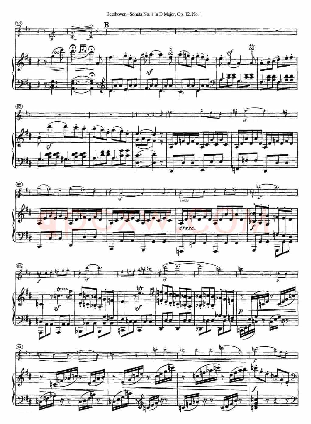Violin Sonata No.1 in D Major Op.12 No.1（小提琴+钢琴伴奏）