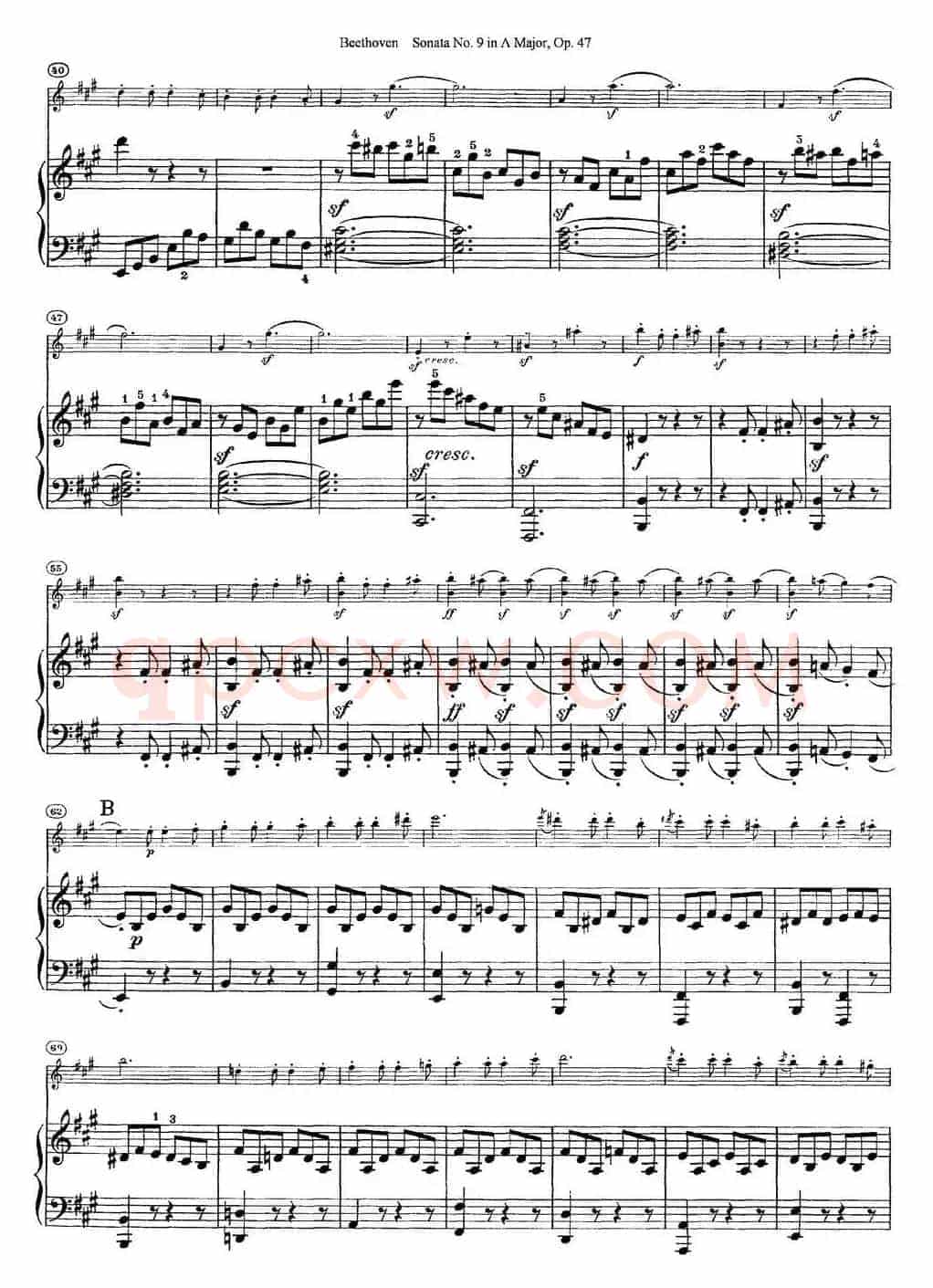 Violin Sonata No.9 in A Major Op.47（小提琴+钢琴伴奏）