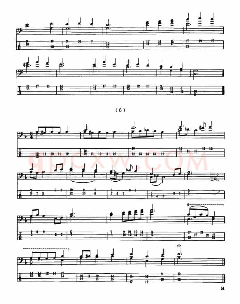 电贝司专业等级第六级(二、必弹曲目:练习曲)