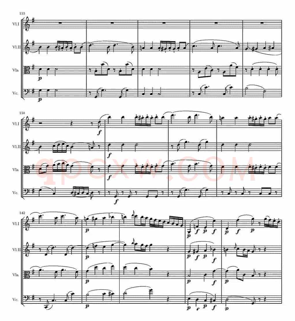 String Quartet KV.387（G大调弦乐四重奏）