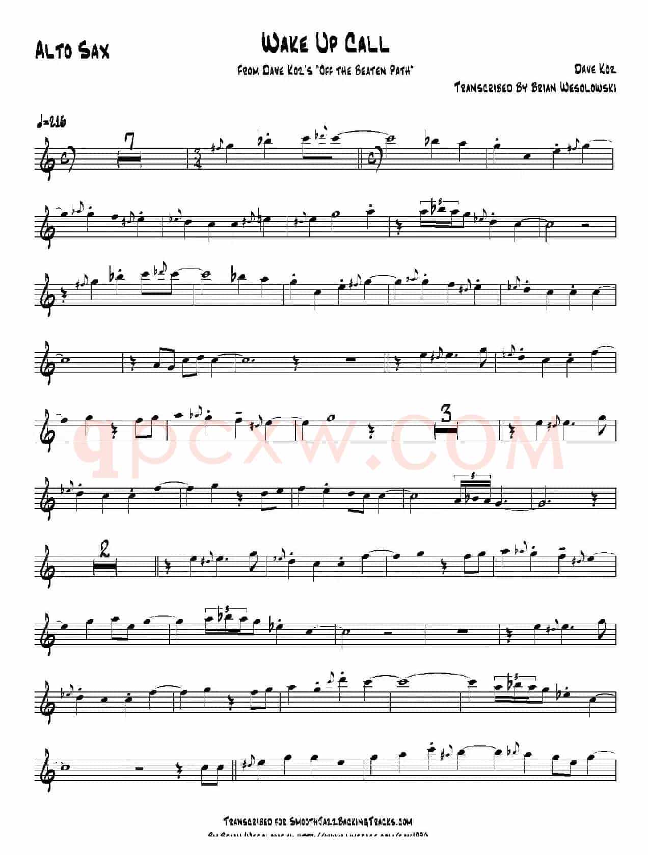Wake Up Call（中音萨克斯）