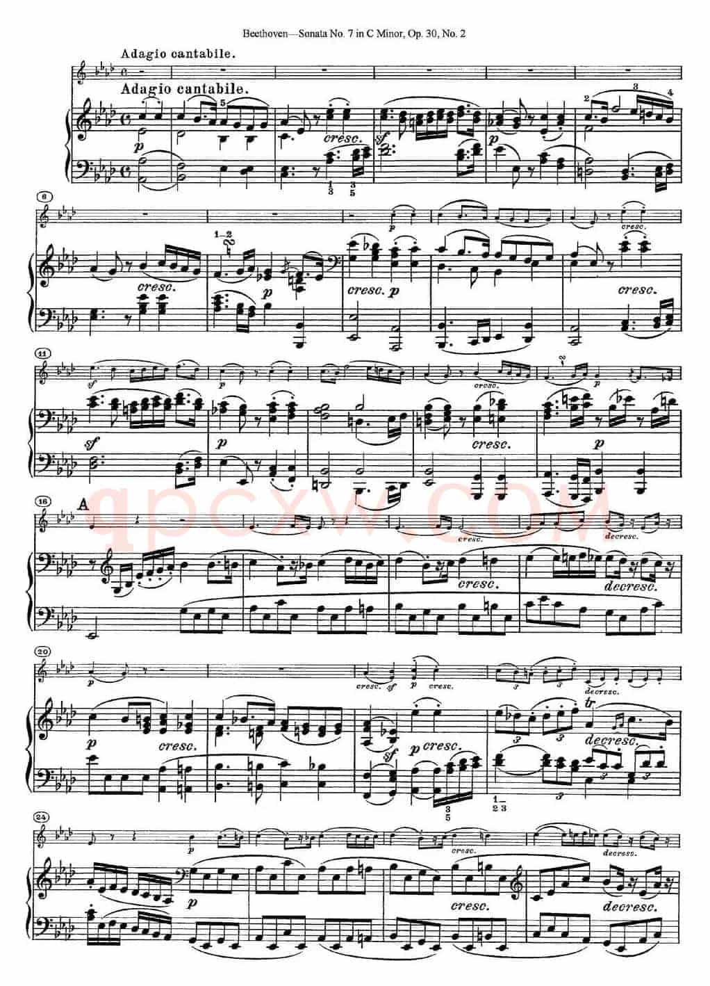 Violin Sonata No.7 in C Minor Op.30 No.2（小提琴+钢琴伴奏）