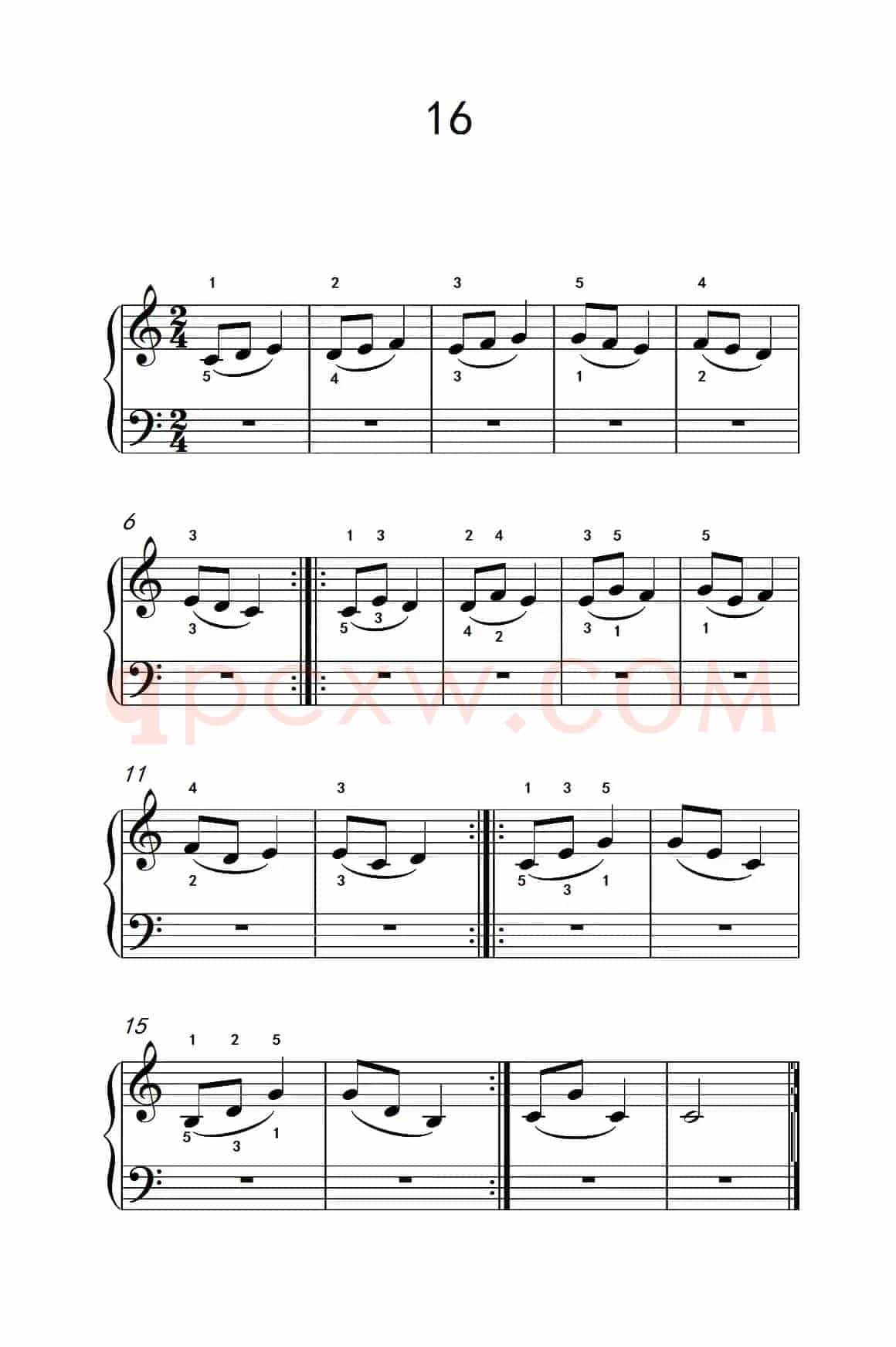 连音练习 16（儿童钢琴手指练习 2）