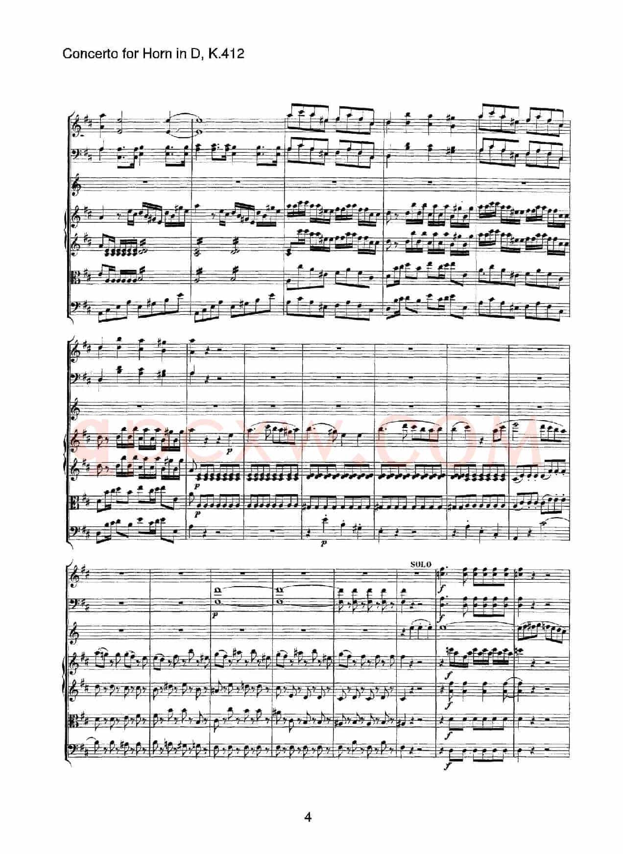 Concerto for Horn in D,K.412(D大调第一圆号协奏曲K412号作品)