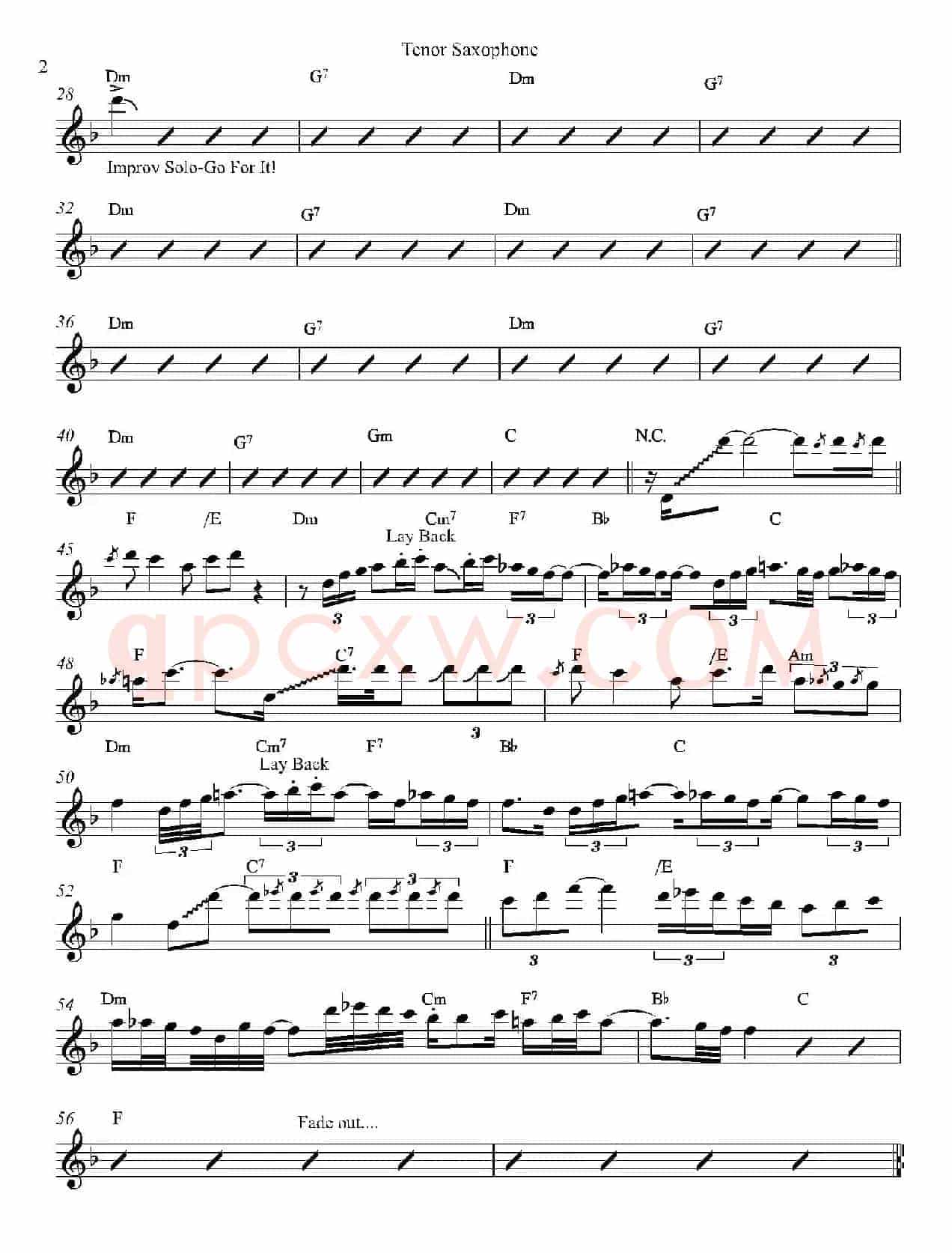 When A Man Loves A Woman（次中音萨克斯）