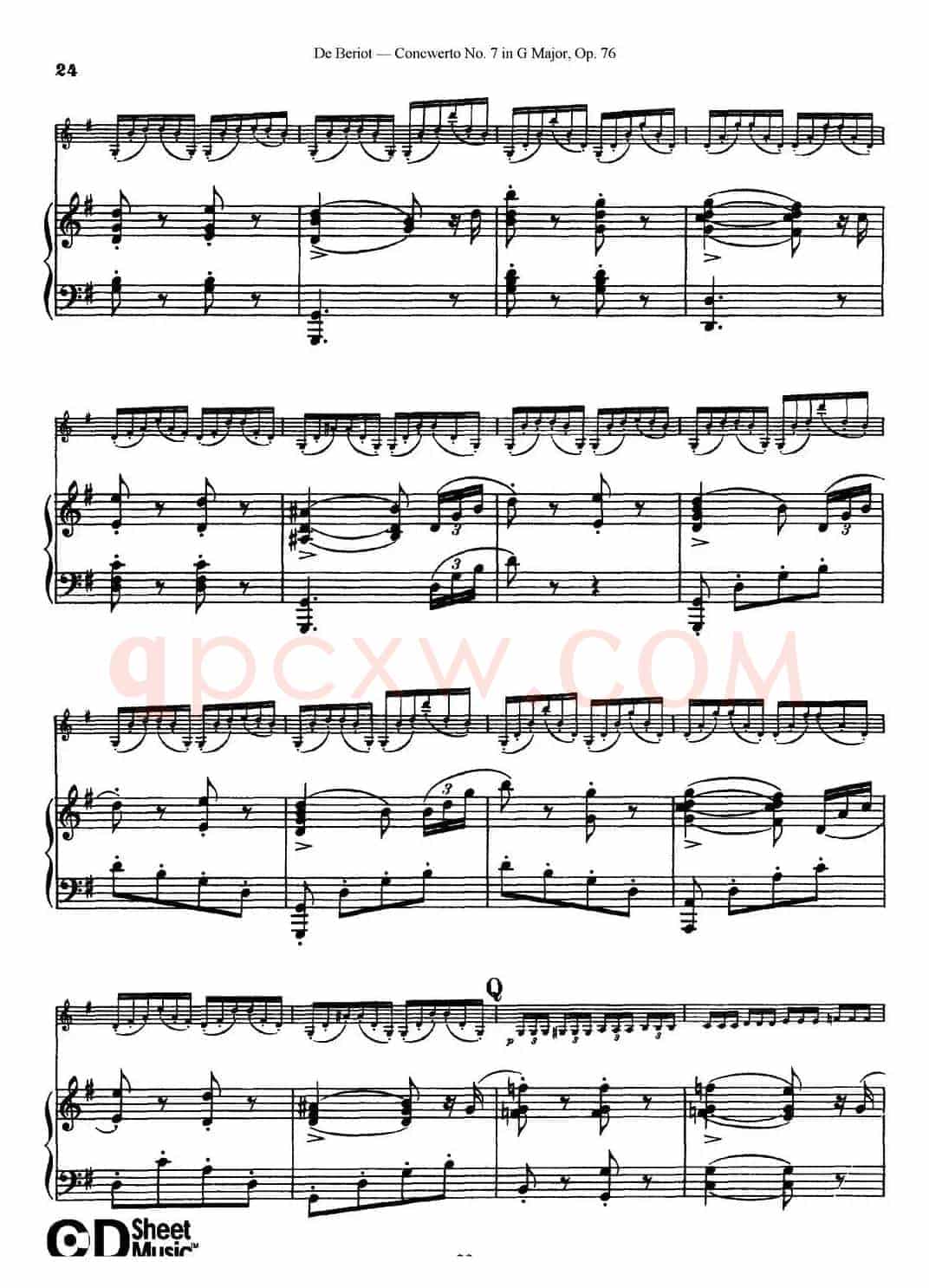 G大调第七协奏曲（Concerto No.7 in G Major）Op.76（小提琴+钢琴伴奏）