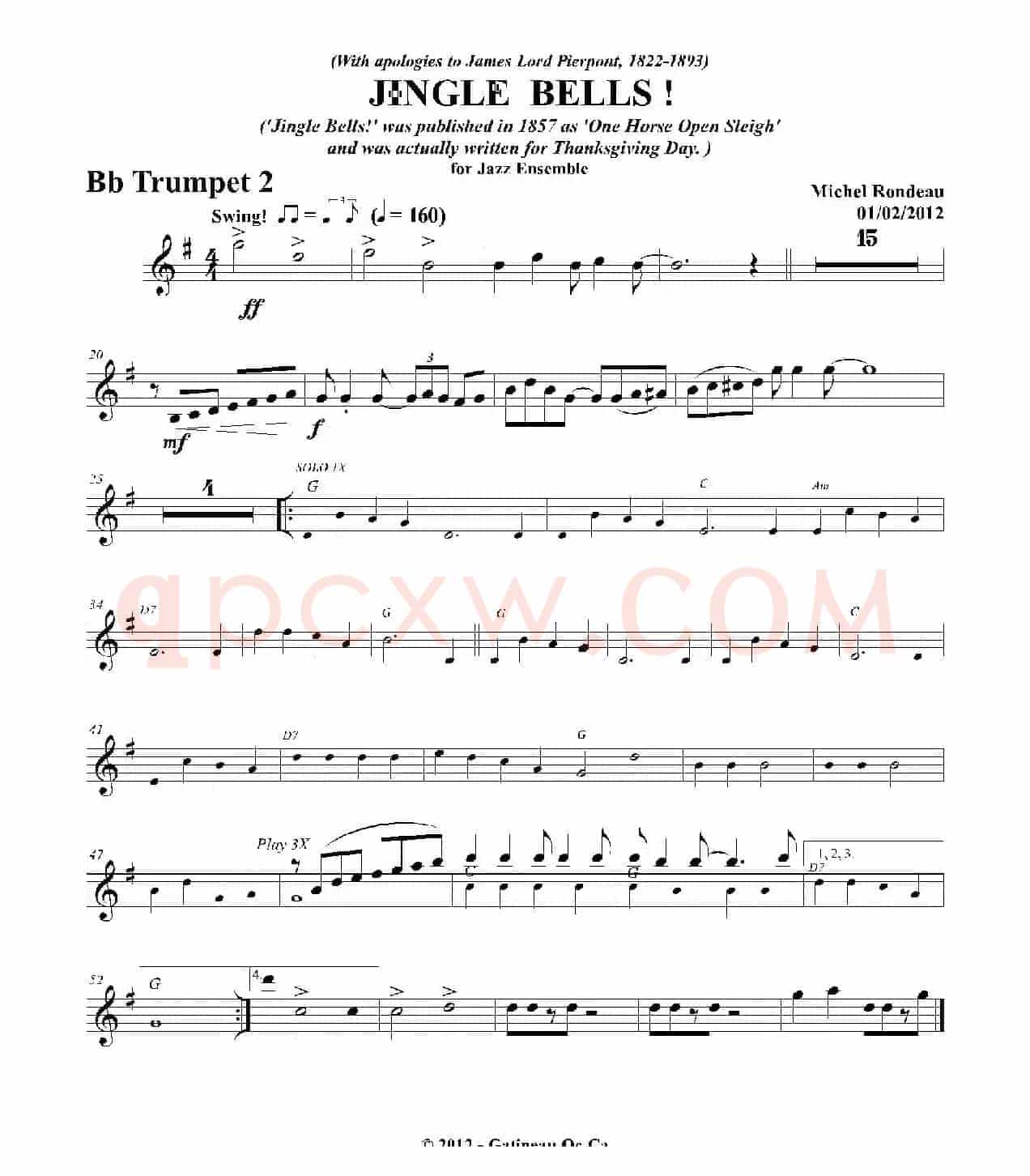 JINGLE BELLS！（第二降B小号分谱）