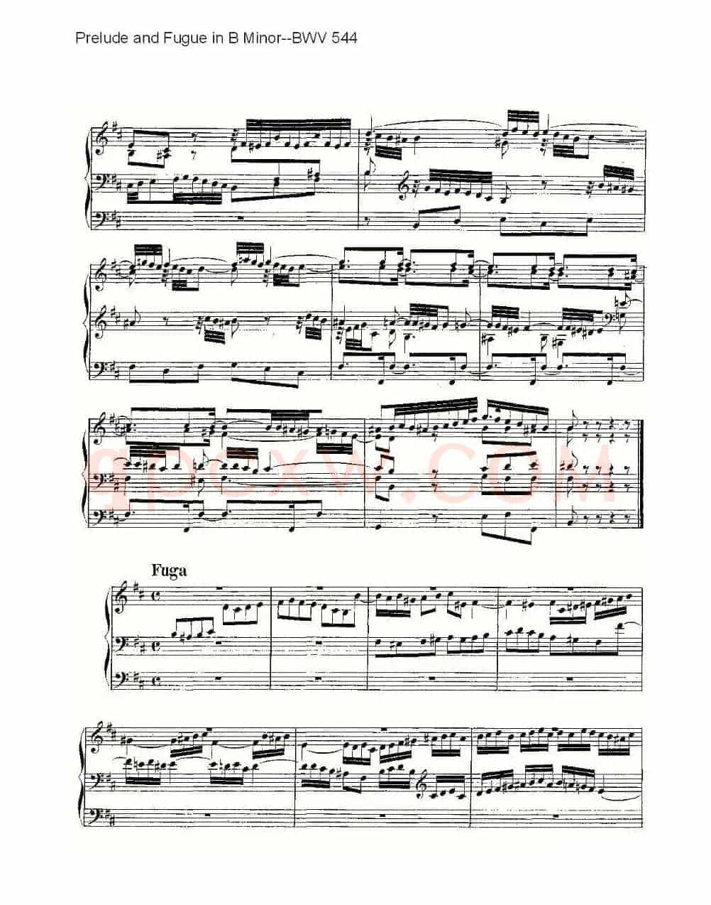 Prelude and Fugue in B Minor--BWV 544 (管风琴谱)