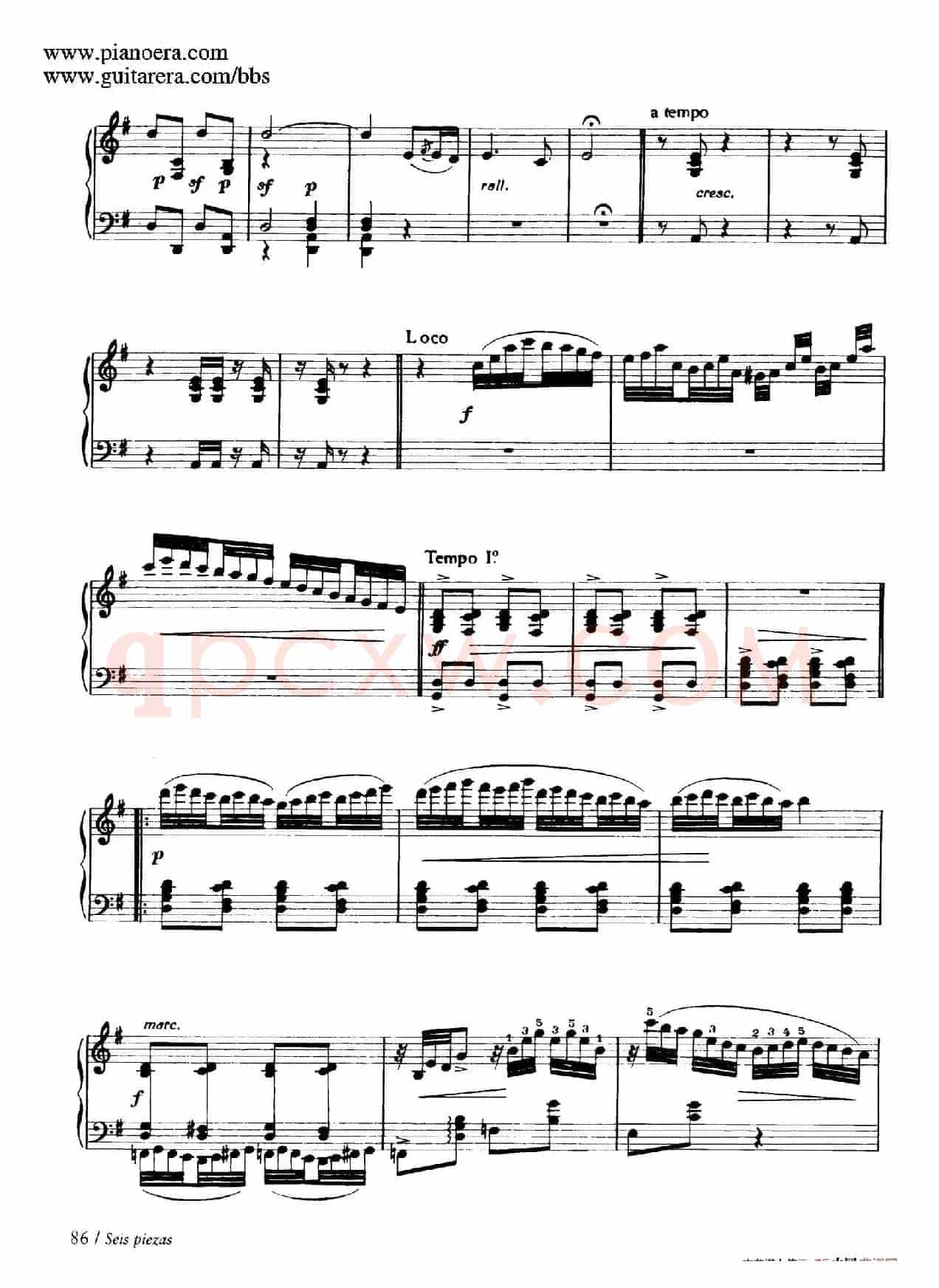 Six Pieces on Spanish Folksongs H.125(6首西班牙民谣小品·4. 巴斯克舞曲 Vascongada)