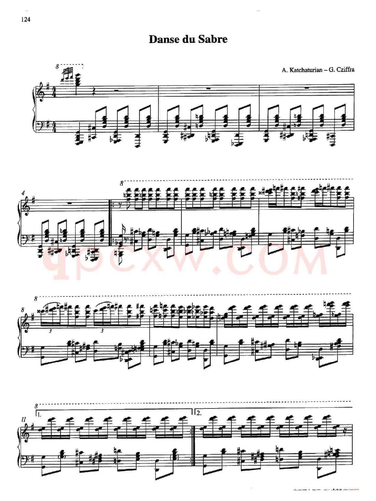 Sabre Dance(马刀舞曲)(齐夫拉改编钢琴独奏版)