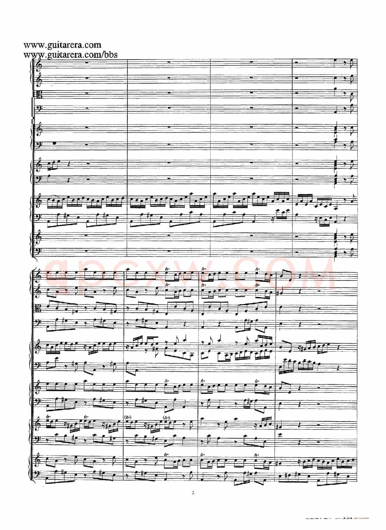 为四架古钢琴而作的a小调协奏曲 BWV 1065(总谱)