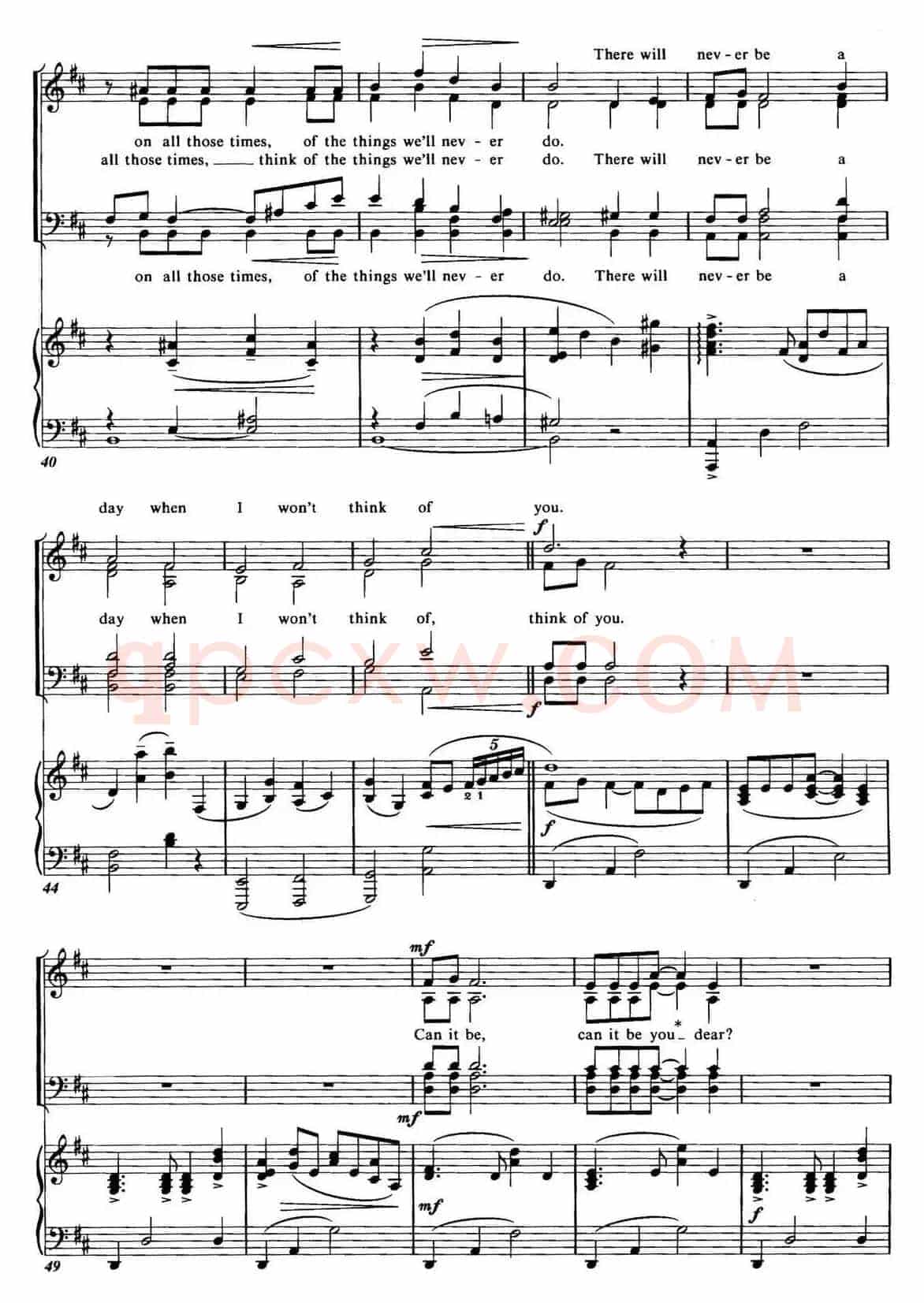 Choral Suite from The Phantom of the Opera（1 THINK OF ME、四重奏）