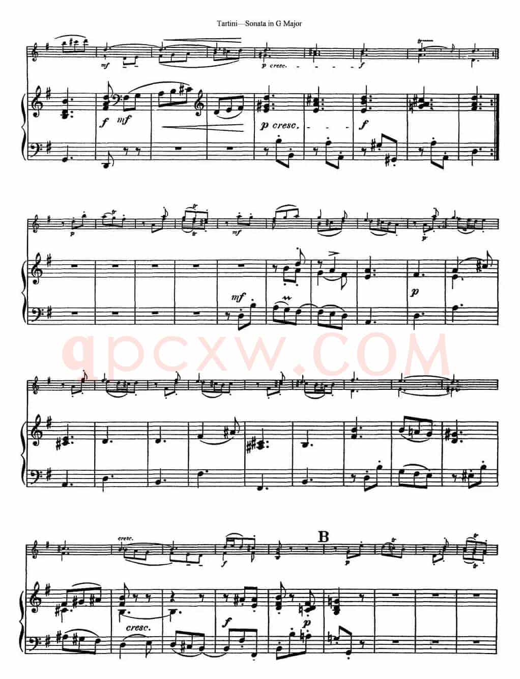 Violin Sonata in G Major（小提琴+钢琴伴奏）