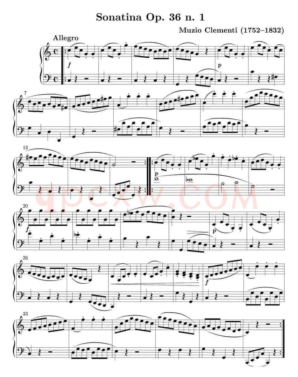 6 Sonatinas Op.36（6首钢琴小奏鸣曲-1）