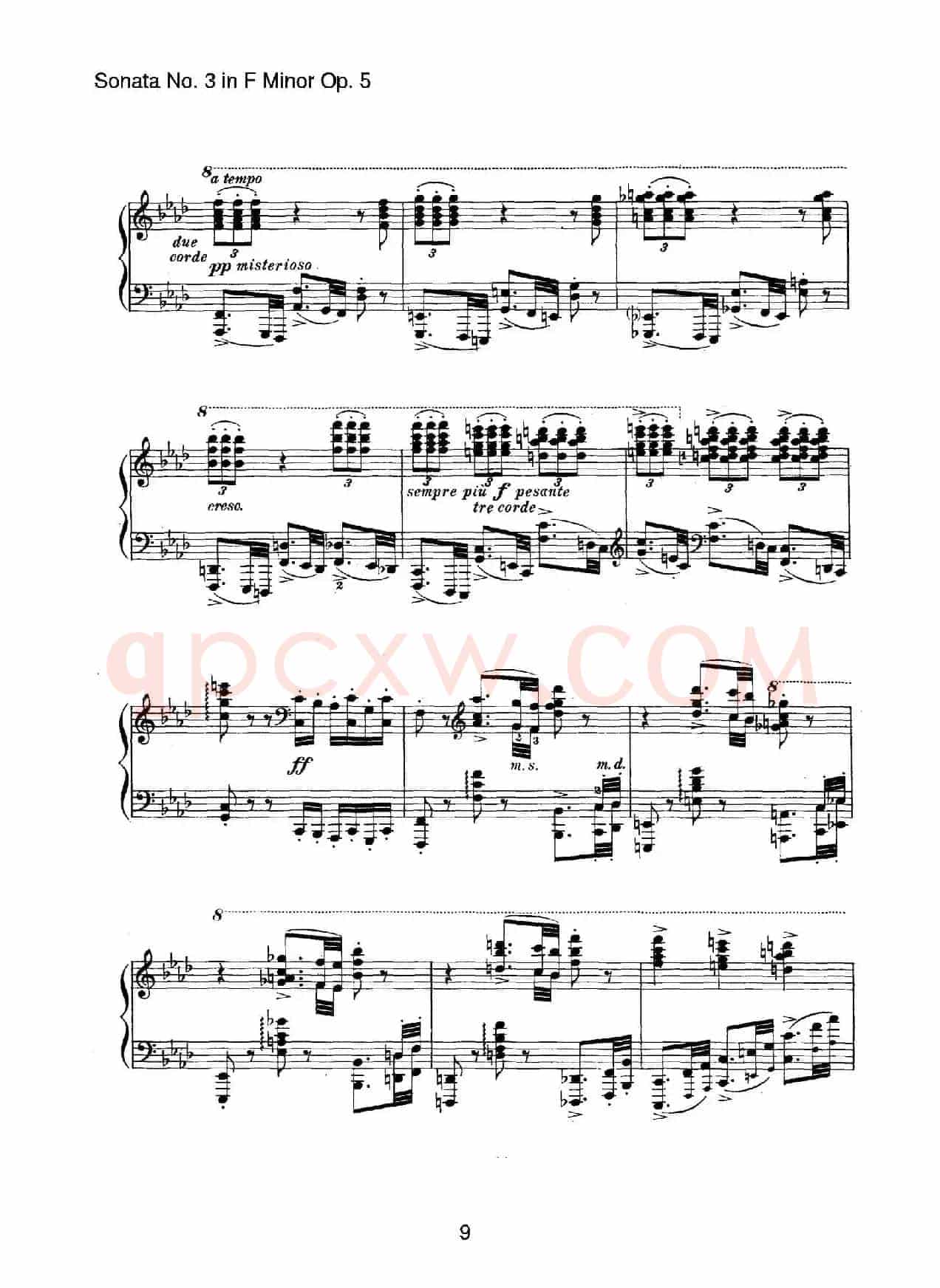 Piano Sonata No.3 in f Minor Op.5(f小调第三钢琴奏鸣曲)
