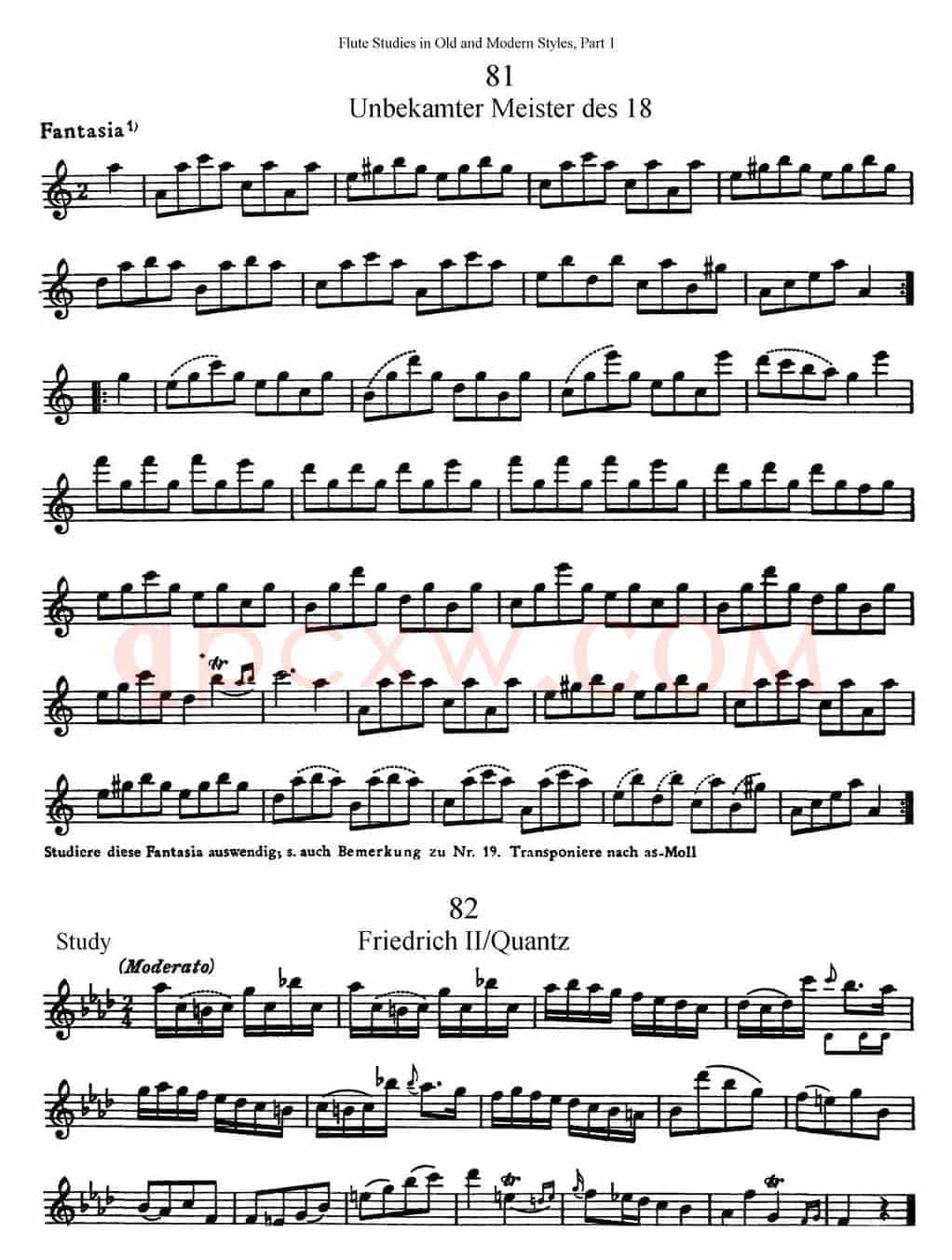 斯勒新老风格长笛练习重奏曲（第一部分）（NO.81-NO.82）