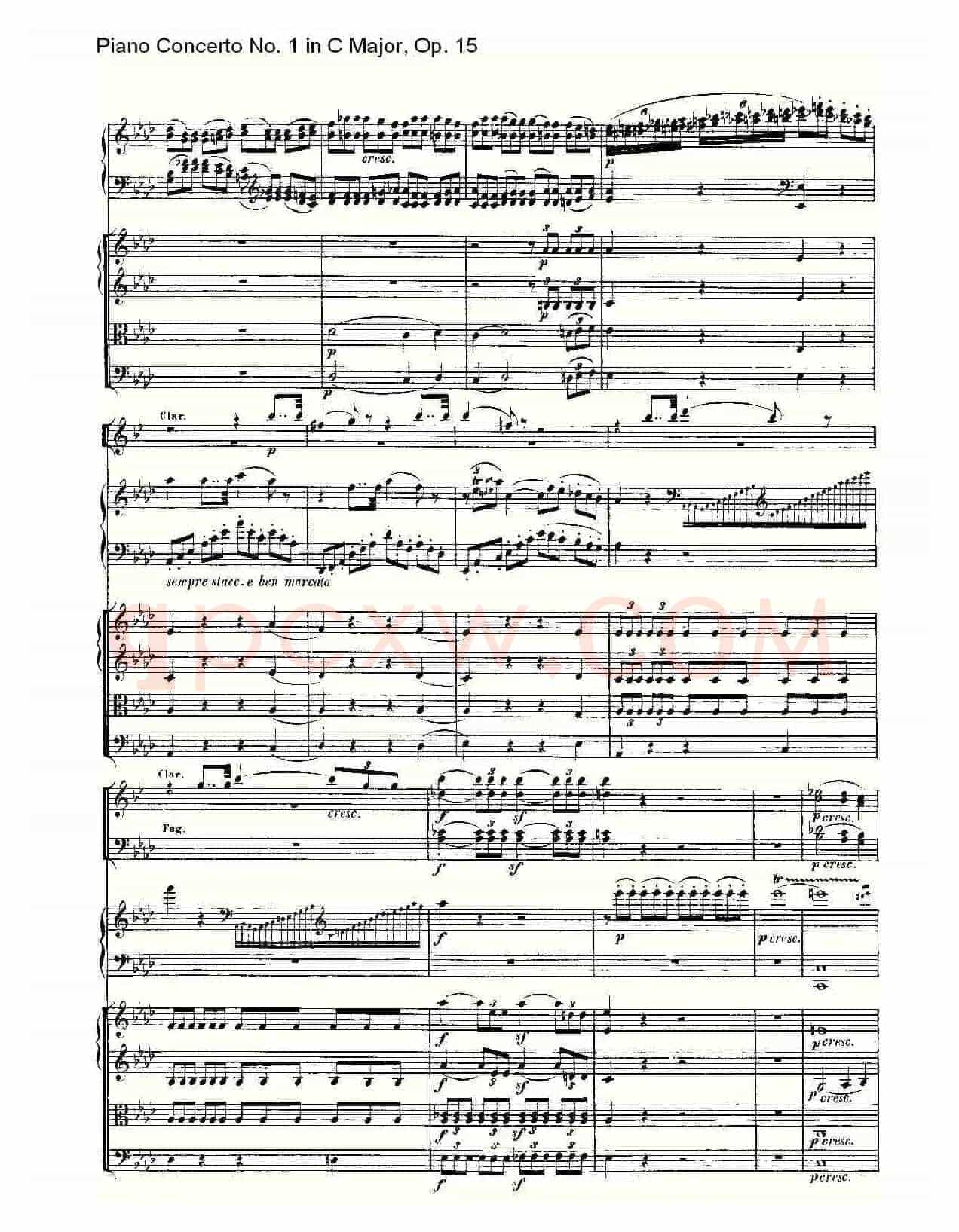 C大调钢琴第一协奏曲 Op.15 第二乐章