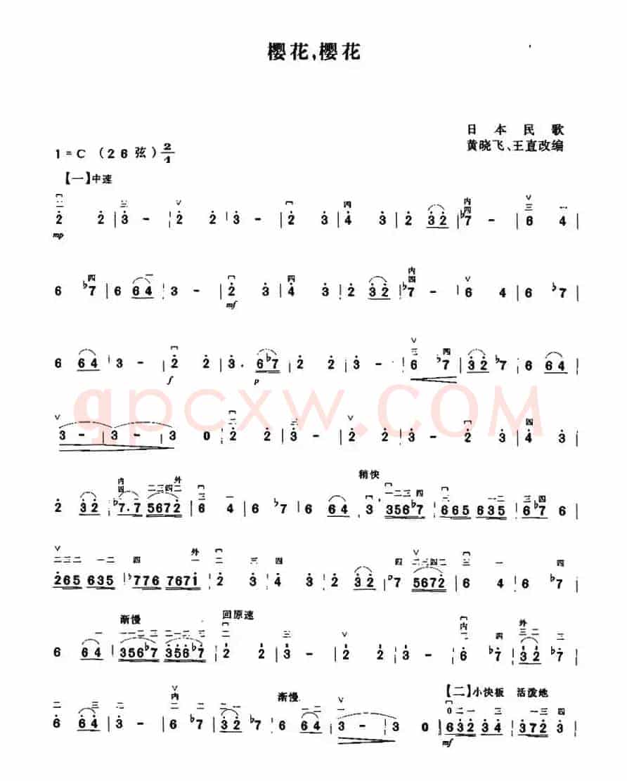 樱花，樱花（黄晓飞、王直改编版）