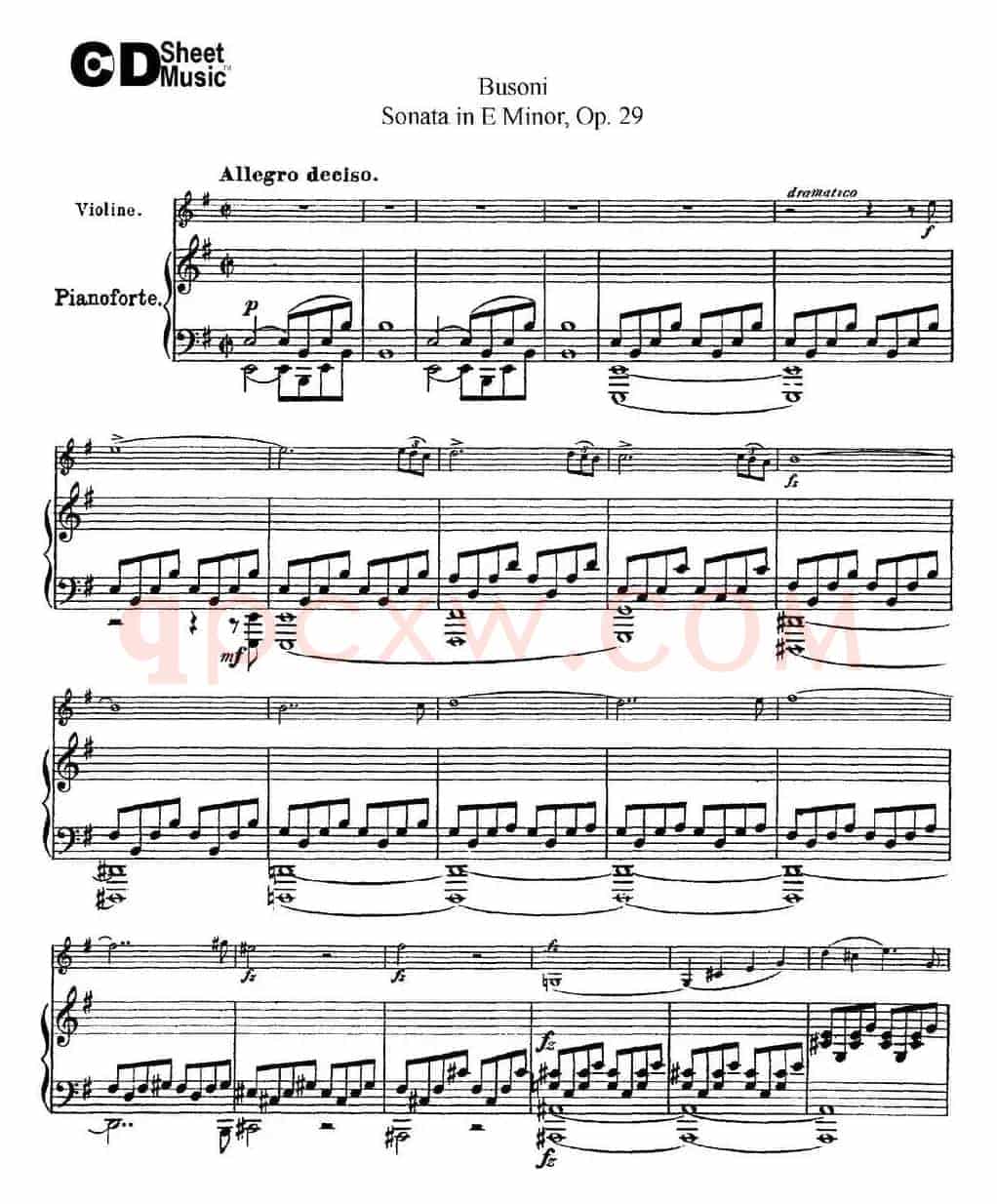 Violin Sonata No.1 in E Minor Op.29（小提琴+钢琴伴奏）