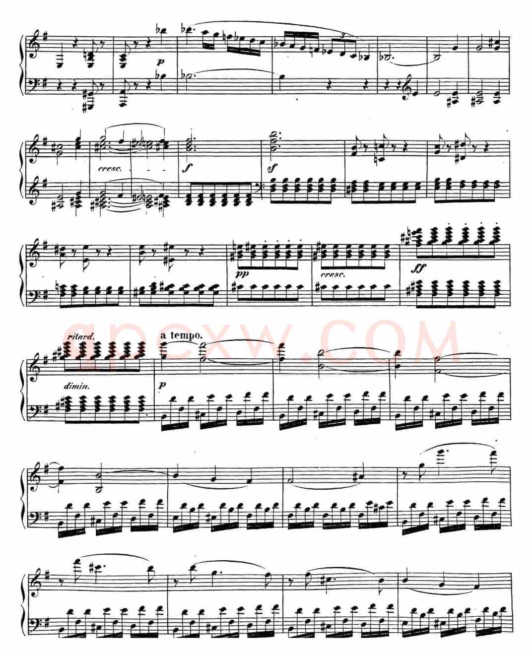 贝多芬钢琴奏鸣曲27 e小调 Op.90 E minor