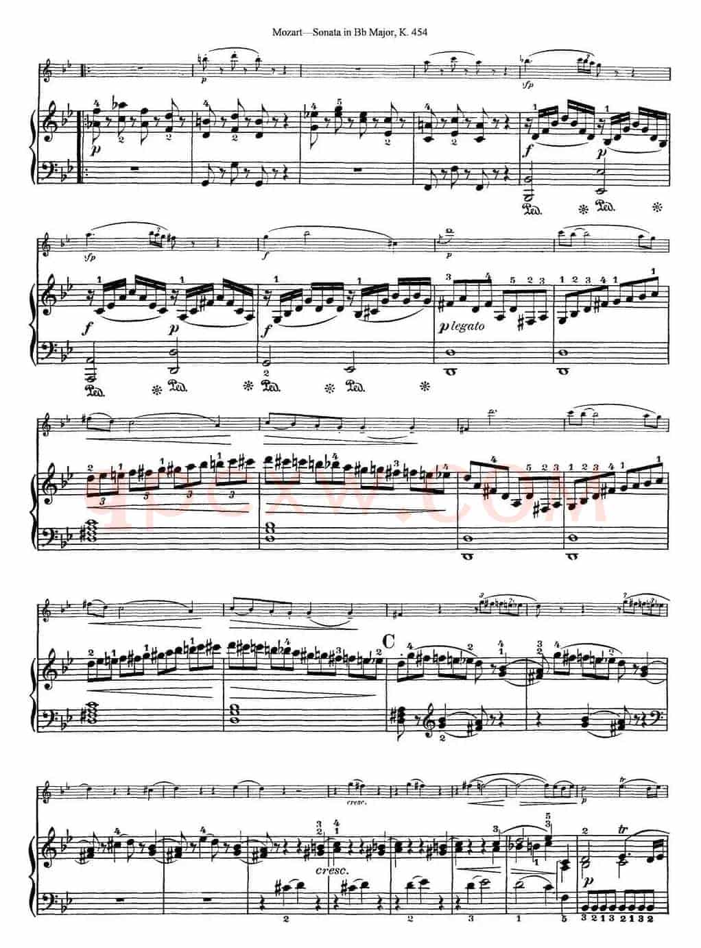 Violin Sonata in Bb Major K.454（小提琴+钢琴伴奏）