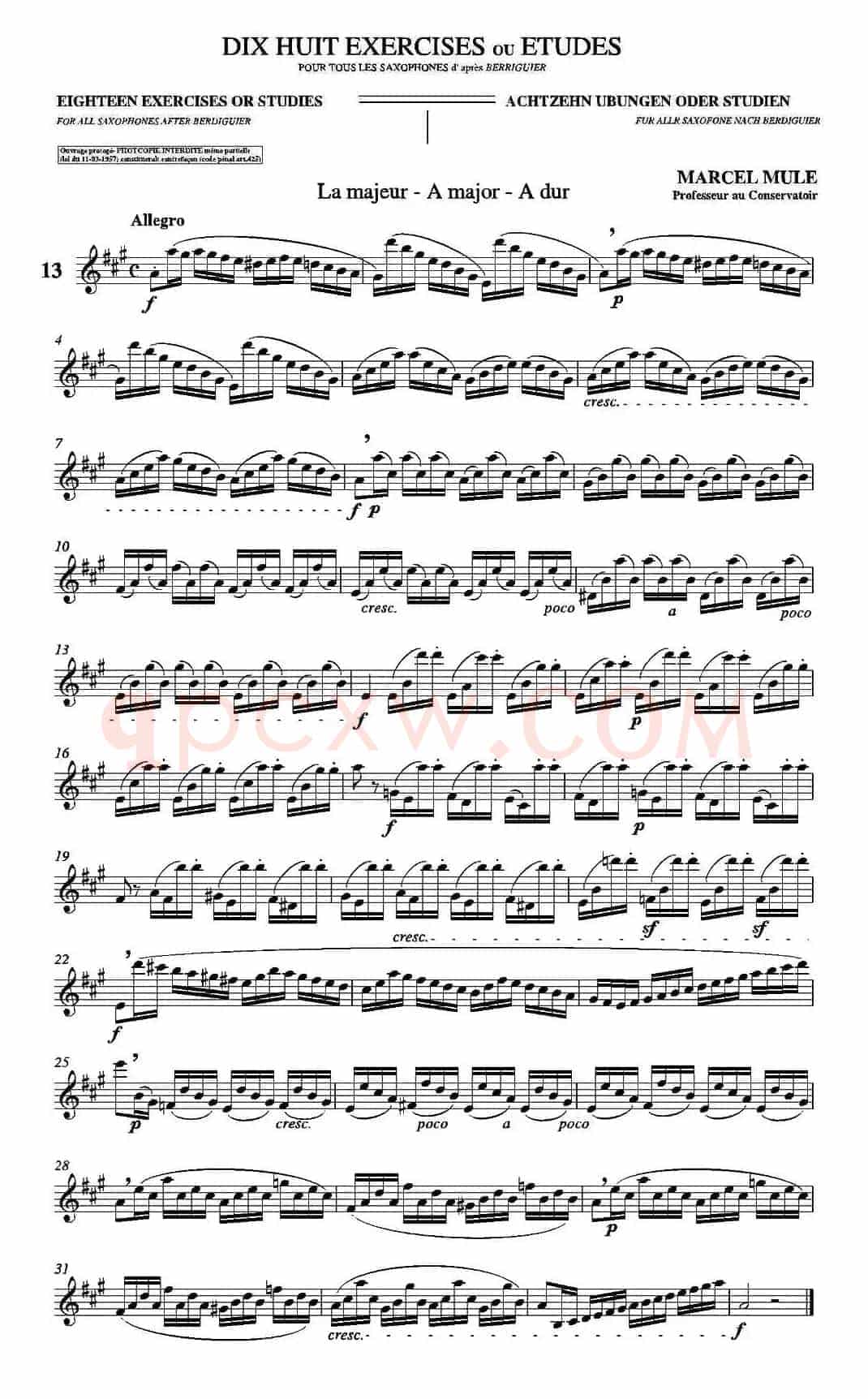 18 Exercicios ou Estudos de Marcel Mule - Enelruy Lira(马瑟·穆勒18首练习曲—13)