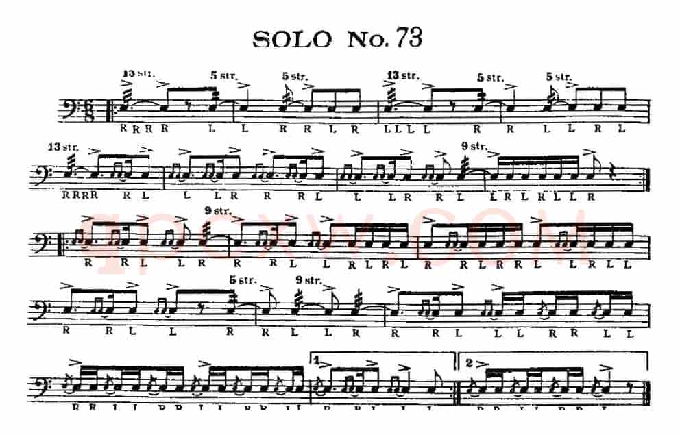 美国军鼓 SOLO No.71-75（爵士鼓谱）
