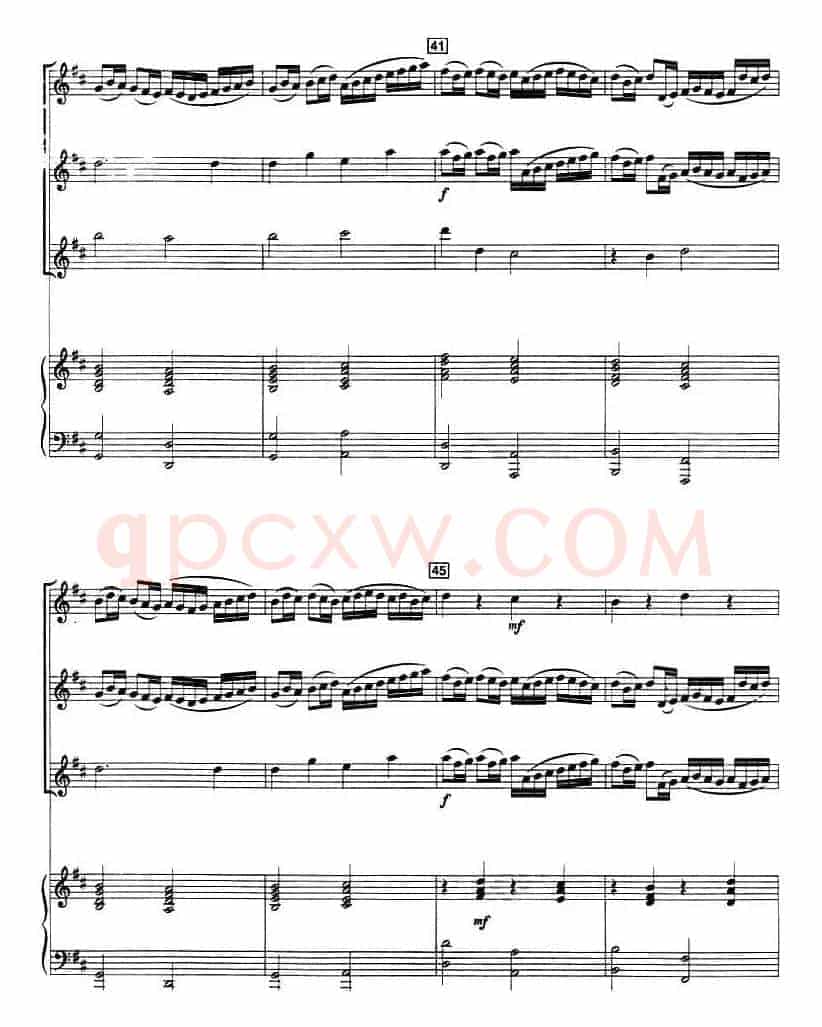 CANON IN D（3个小提琴+钢琴伴奏、四重奏）