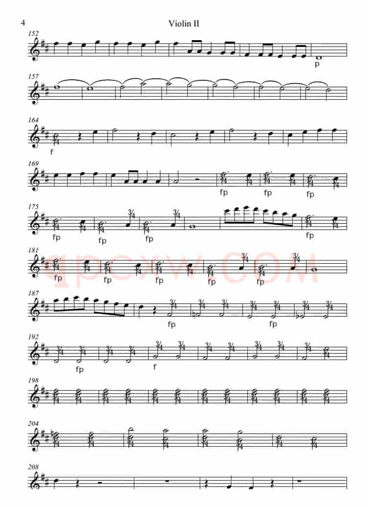 Overture from the Marriage of Figaro 费加罗的婚礼（Violin Ⅱ分谱）