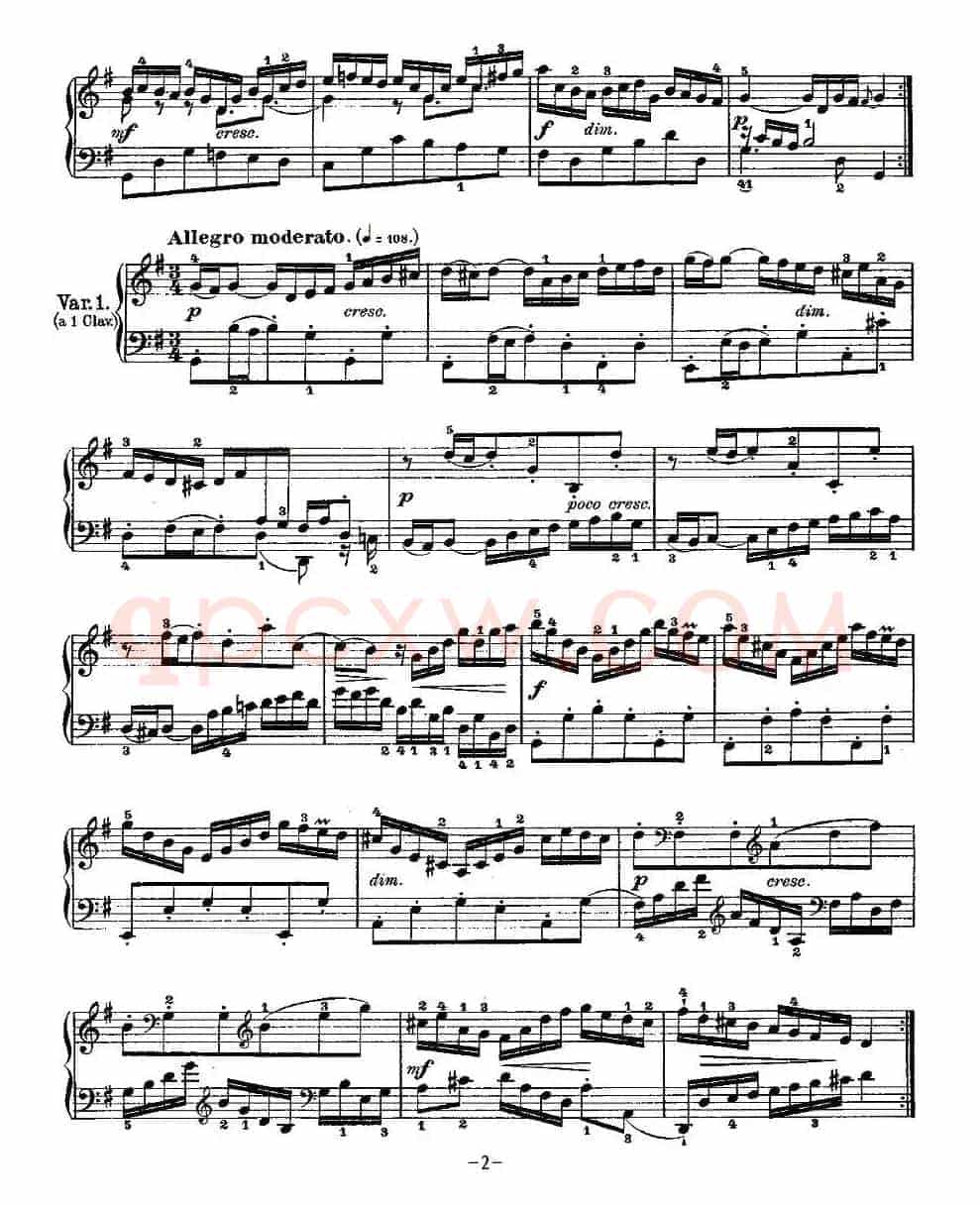 Aria con Variazioni 之一