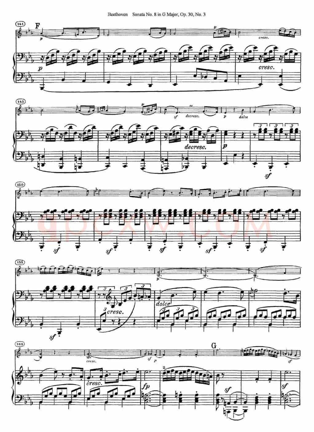 Violin Sonata No.8 in G Major Op.30 No.3（小提琴+钢琴伴奏）
