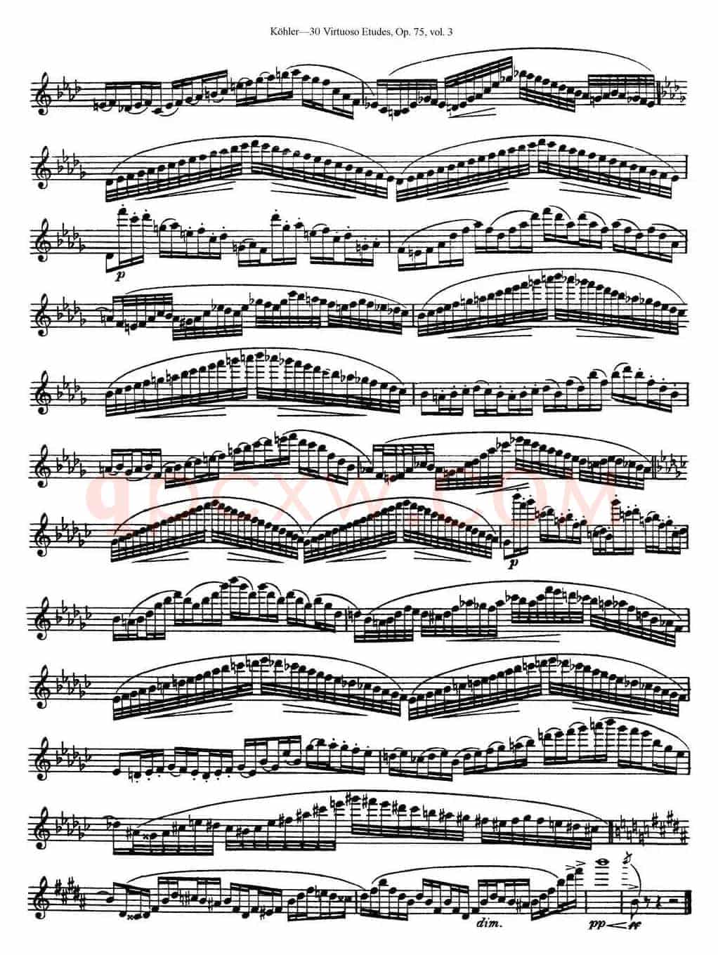柯勒30首高级长笛练习曲作品75号（NO.22）