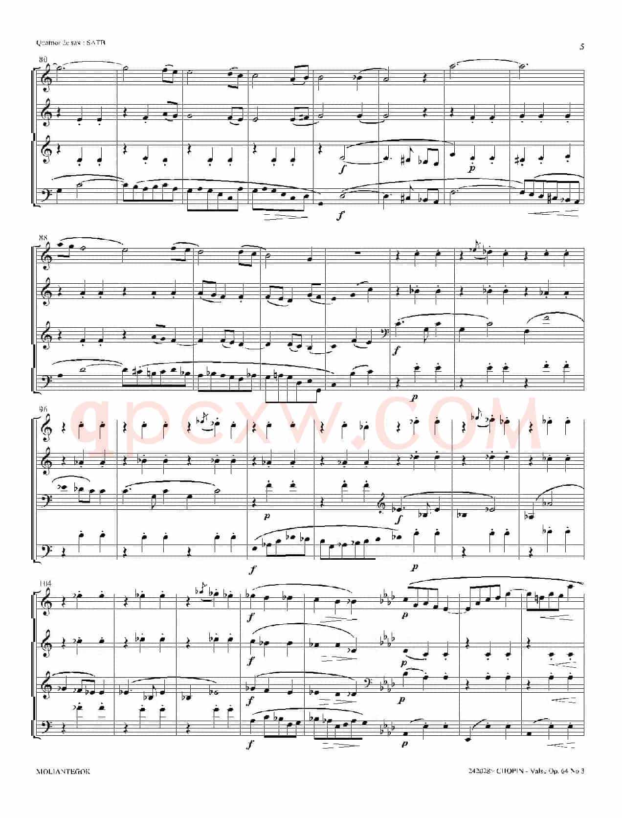 降A大调圆舞曲 Op.64 No.3（四重奏）