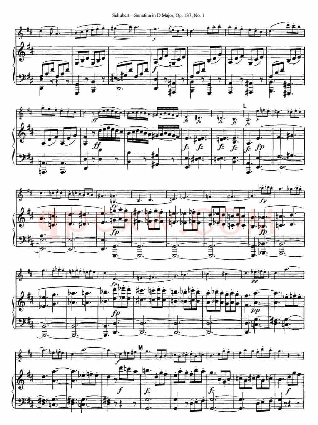 Violin Sonatina in D major Op.137 No.1（小提琴+钢琴伴奏）