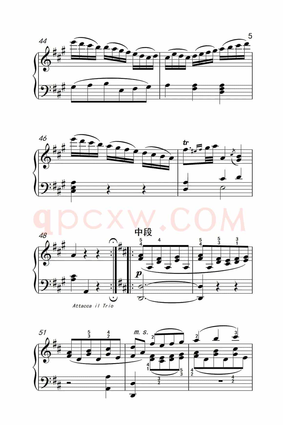 A大调钢琴奏鸣曲（小步舞曲）