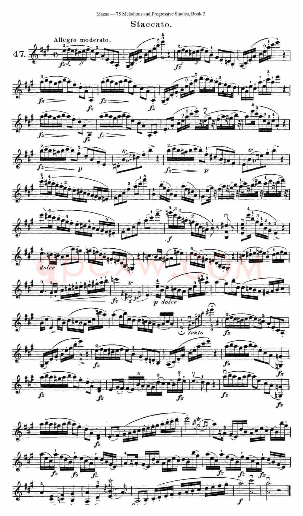 马扎斯小提琴练习曲 Op.36 第二册 华丽练习曲（47）
