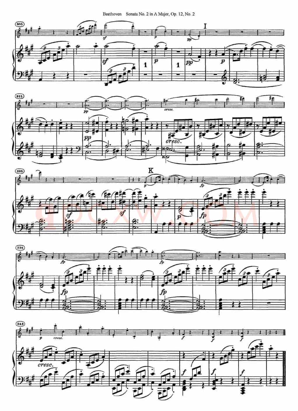 Violin Sonata No.2 in A Major Op.12 No.2（小提琴+钢琴伴奏）