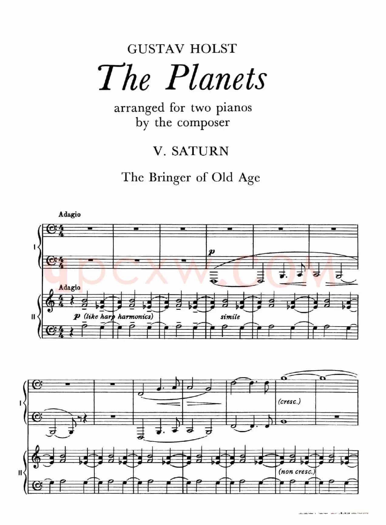 The Planets Op.32(双钢琴)(行星·第五乐章 土星—老年使者)