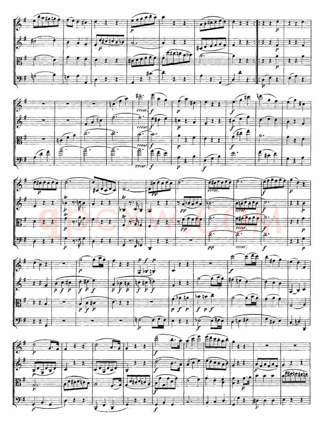 Mozart《Quartet No.14 in G Major,K.387》（总谱）