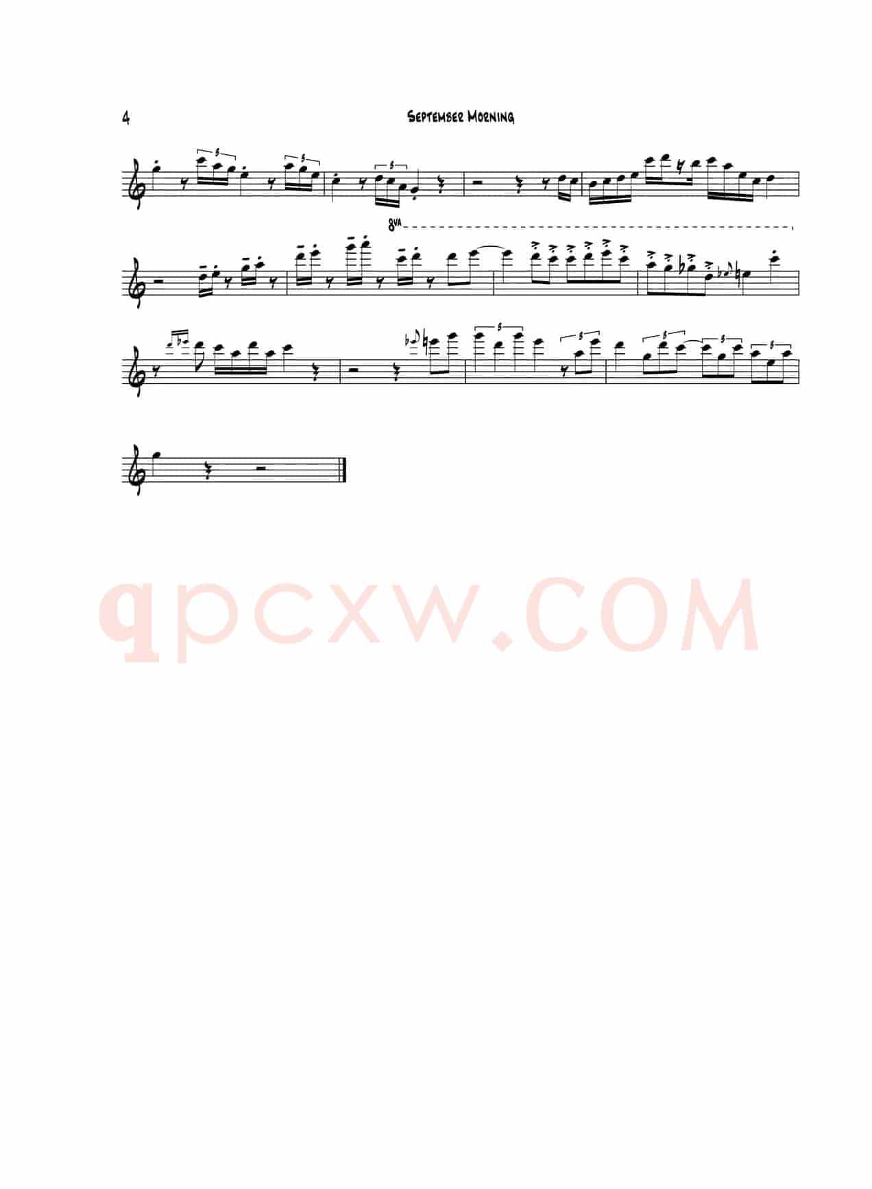September Morning（次中音萨克斯）
